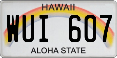 HI license plate WUI607