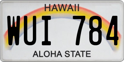 HI license plate WUI784