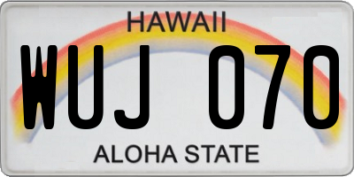 HI license plate WUJ070