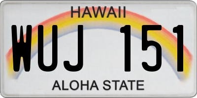 HI license plate WUJ151