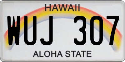 HI license plate WUJ307