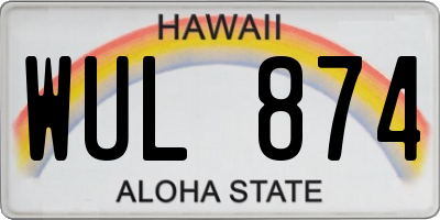 HI license plate WUL874