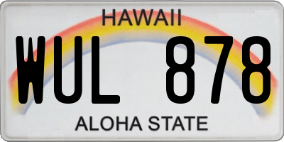 HI license plate WUL878