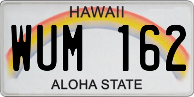 HI license plate WUM162
