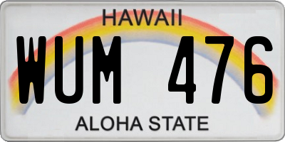 HI license plate WUM476