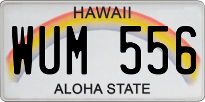 HI license plate WUM556