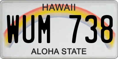 HI license plate WUM738