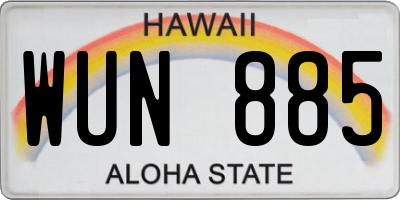 HI license plate WUN885