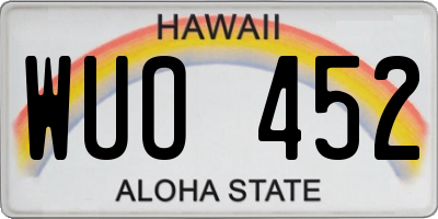 HI license plate WUO452