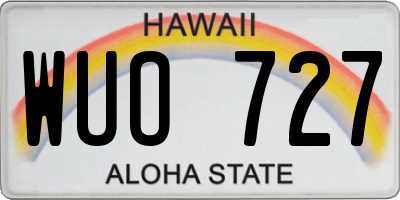 HI license plate WUO727