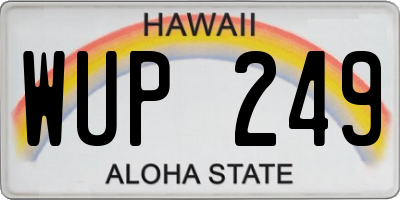 HI license plate WUP249