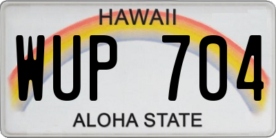 HI license plate WUP704