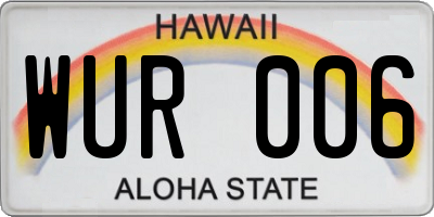 HI license plate WUR006
