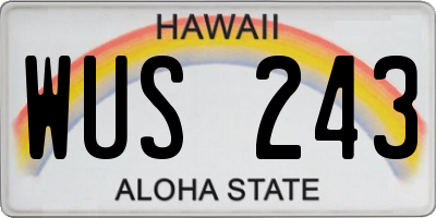HI license plate WUS243
