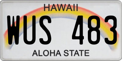 HI license plate WUS483