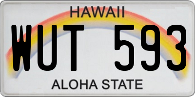 HI license plate WUT593