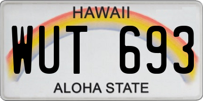HI license plate WUT693