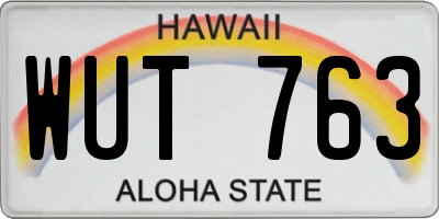 HI license plate WUT763