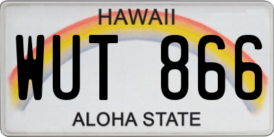 HI license plate WUT866