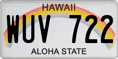 HI license plate WUV722