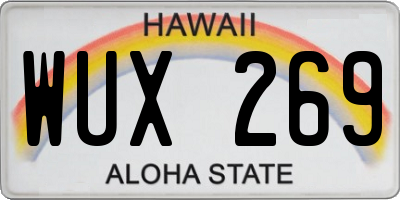 HI license plate WUX269