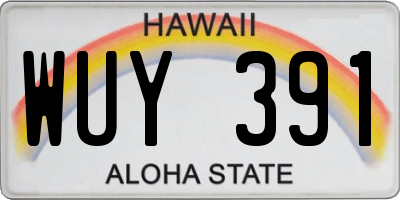 HI license plate WUY391