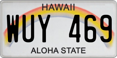 HI license plate WUY469