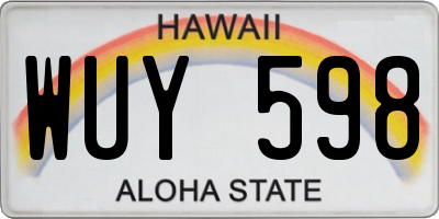 HI license plate WUY598