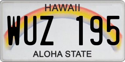 HI license plate WUZ195