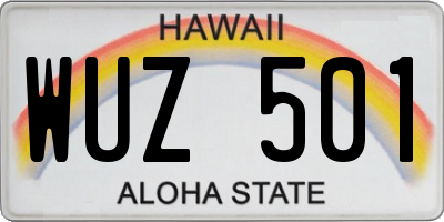 HI license plate WUZ501