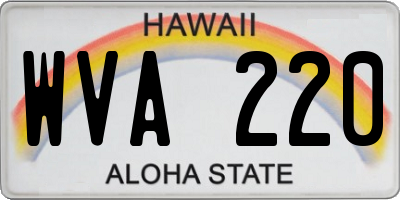 HI license plate WVA220