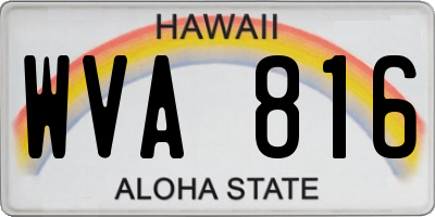 HI license plate WVA816
