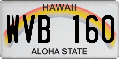 HI license plate WVB160