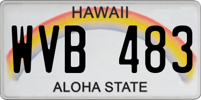 HI license plate WVB483