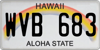 HI license plate WVB683