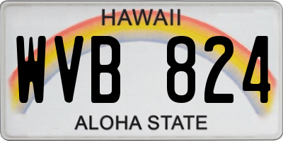 HI license plate WVB824