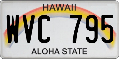HI license plate WVC795