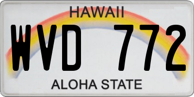 HI license plate WVD772