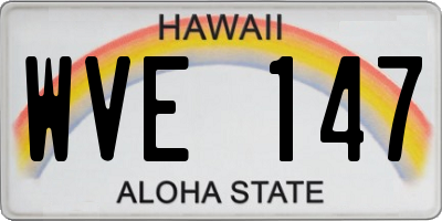 HI license plate WVE147