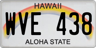 HI license plate WVE438