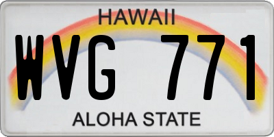 HI license plate WVG771
