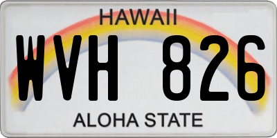 HI license plate WVH826