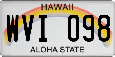 HI license plate WVI098