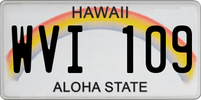 HI license plate WVI109