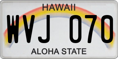 HI license plate WVJ070