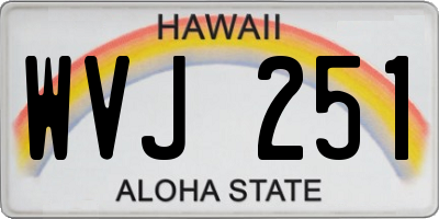 HI license plate WVJ251