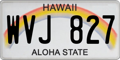 HI license plate WVJ827