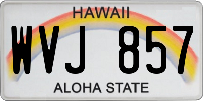 HI license plate WVJ857