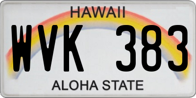 HI license plate WVK383