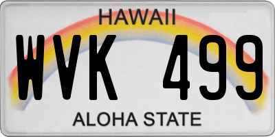 HI license plate WVK499